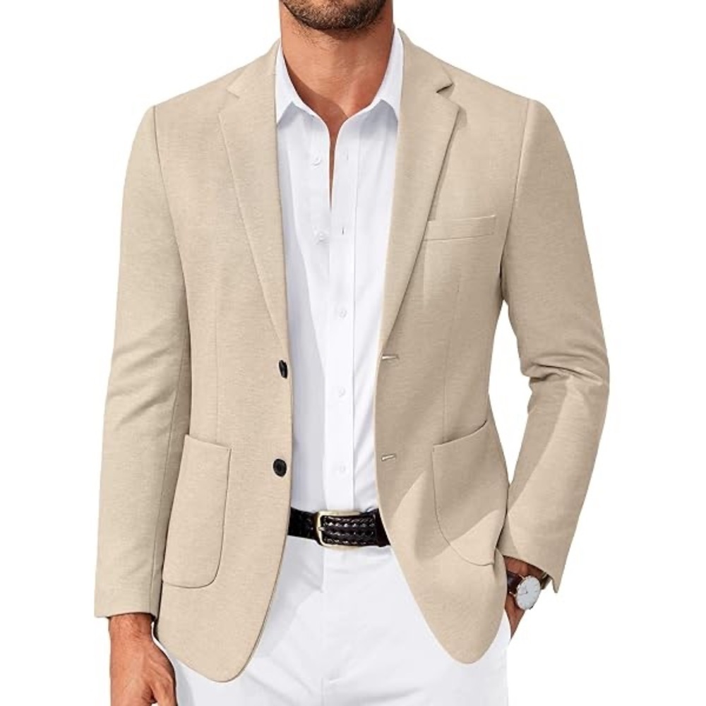 Beige Textured Blazer